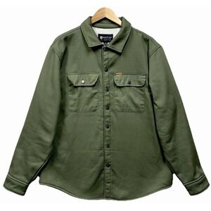 Matix Globe Twill Sherpa Chore Jacket Men's Size L Green Snap Front